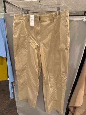 Ann Taylor NWT Tan Wide Leg Seamed Crop Pants Size 16